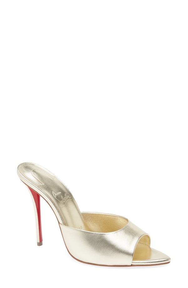 クリスチャン・ルブタン レディース シューズ サンダル トール Christian Louboutin Miss Z Pointed Toe Metallic Sandal G306 Platine/ Lin Platine メタリック 160,900円