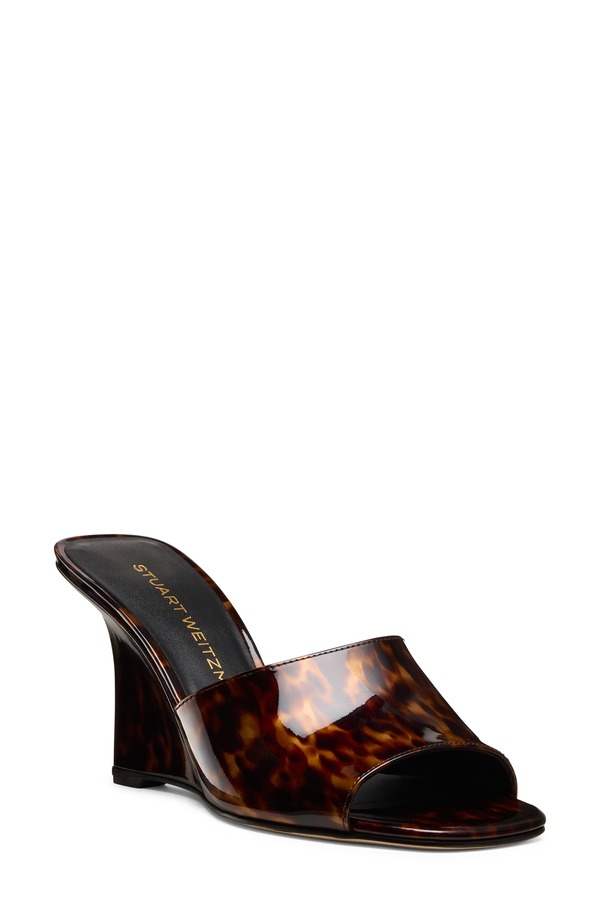 スチュアート ワイツマン レディース シューズ 踵 なめし革 Stuart Weitzman Vinnie 85 Patent Leather Wedge Mule Classic