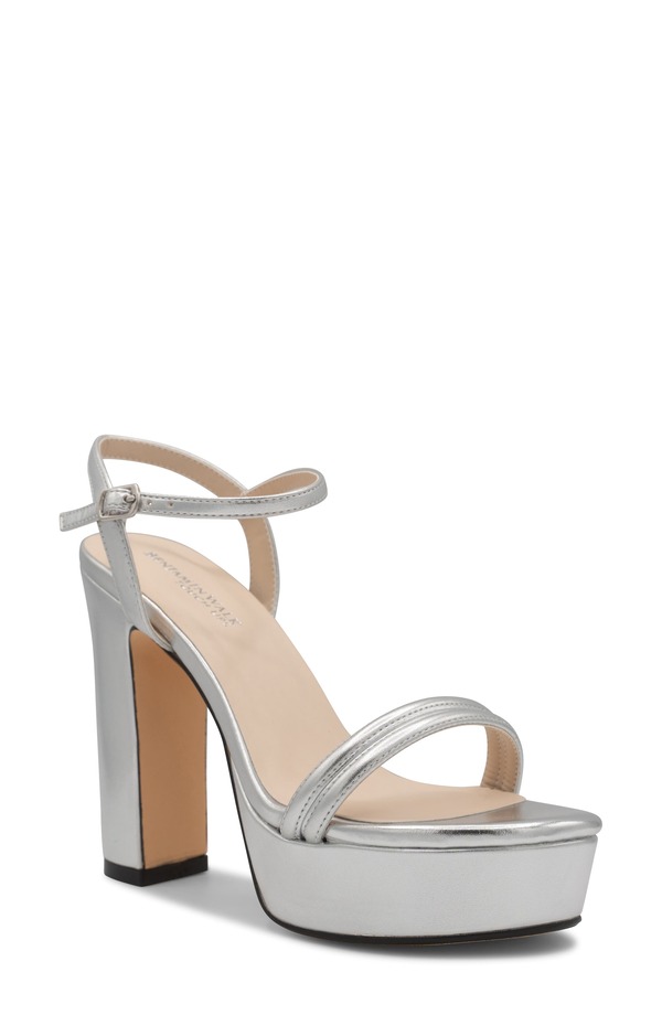 タッチアップ レディース シューズ ヒール プラットフォーム サンダル アンクル Touch Ups Nataliankle Straplatform Sandal Silver シルバー