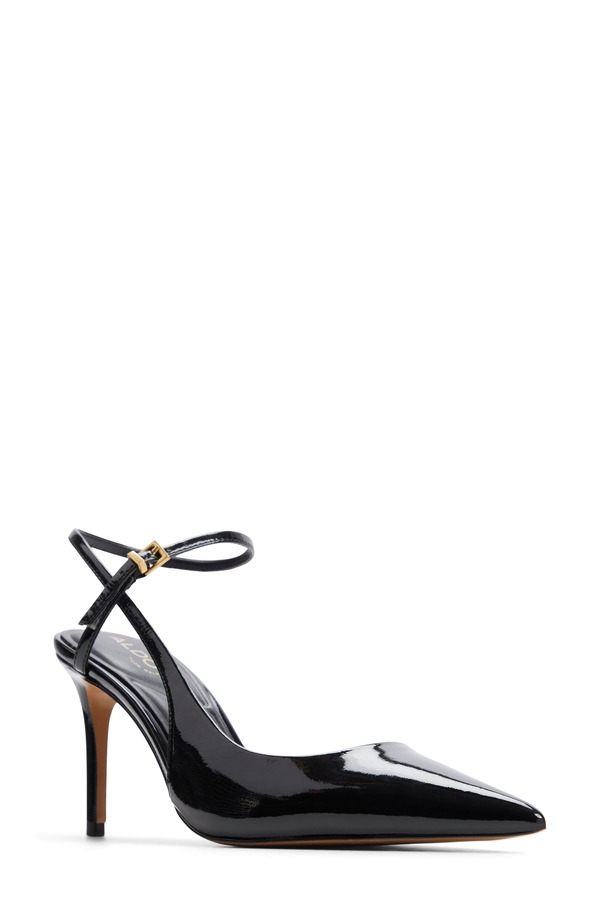 アルド レディース シューズ 踵 アンクル ALDO Kymmberly Pointed Toe Ankle Strapump Black 黒いこと