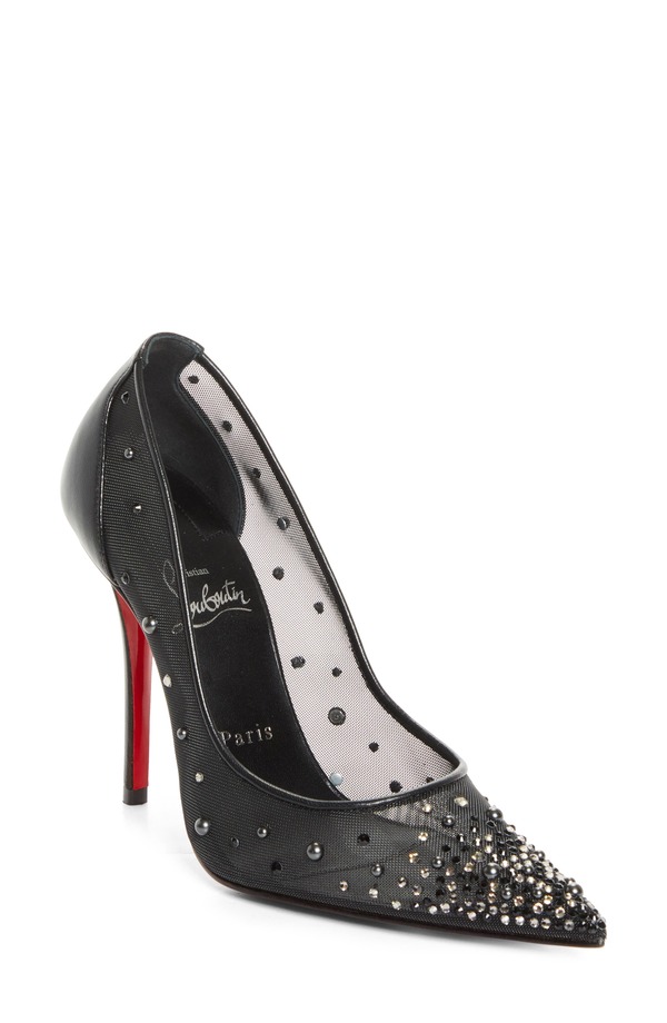 クリスチャン・ルブタン レディース シューズ パンプス Christian Louboutin Miss Z Degrastrass Pointed Toe Pump Black 黒いこと