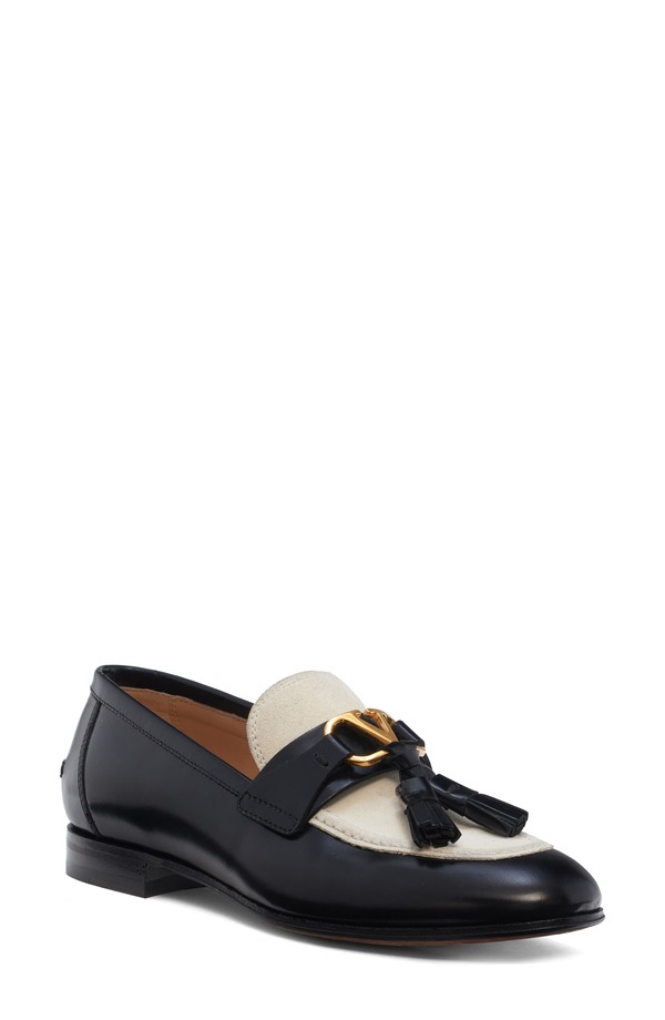 ヴァレンティノ レディース シューズ スリッポン・ローファー Valentino Garavaniteux Tasseloafer Black/ Ivory 象牙色