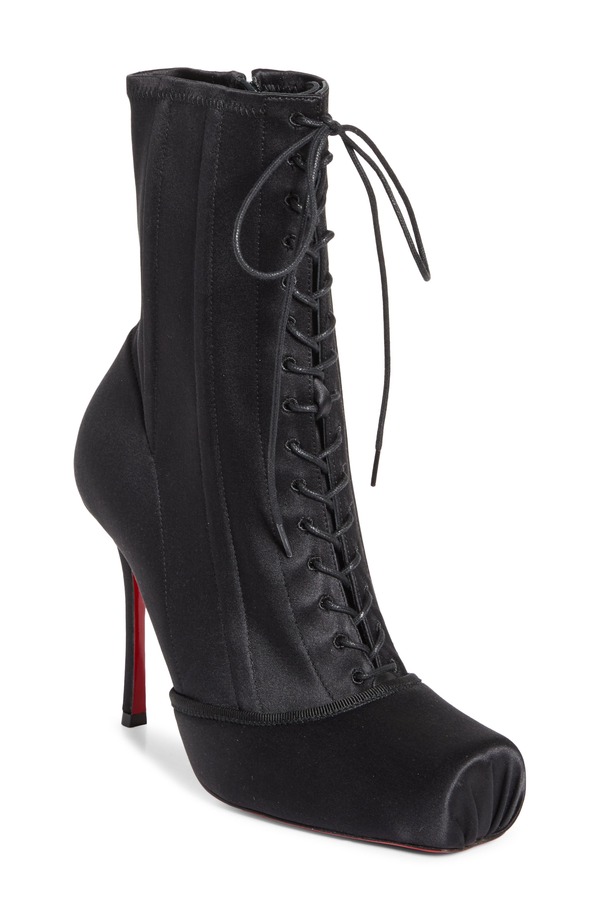 クリスチャン・ルブタン レディース シューズ ブーツ・レインブーツ スピード競技 Christian Louboutin Cassia Pavlova Lace-Up Bootie Black 黒いこと