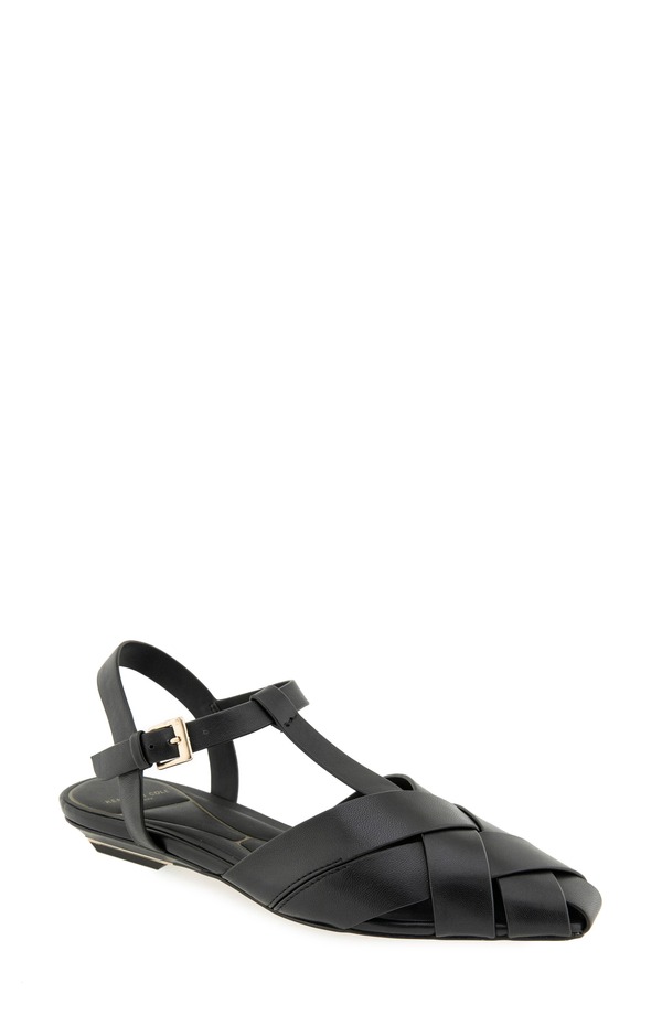 ケネスコール レディース シューズ サンダル Kenneth Cole Bindy Fisherman Sandal Black Leather ブラック