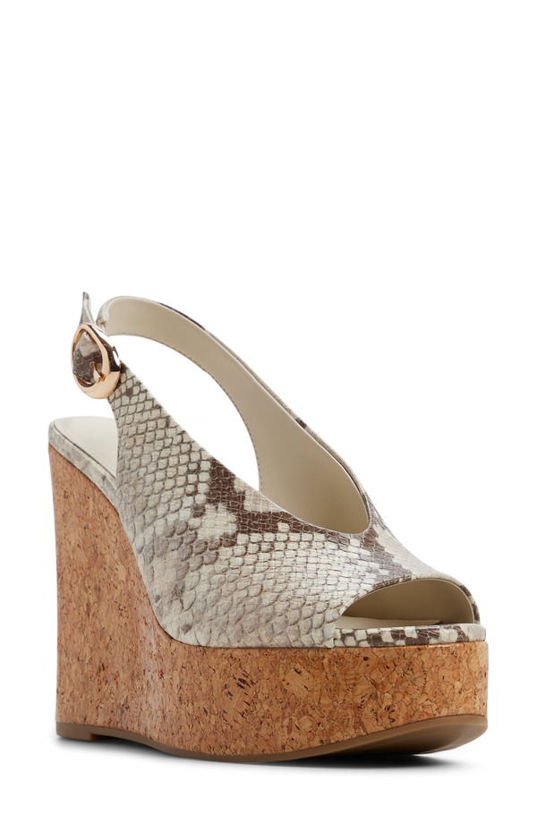 アルド レディース シューズ 踵 プラットホーム サンダル ALDO Tatianah Platform Wedge Sandal Ivory Multi 象牙色