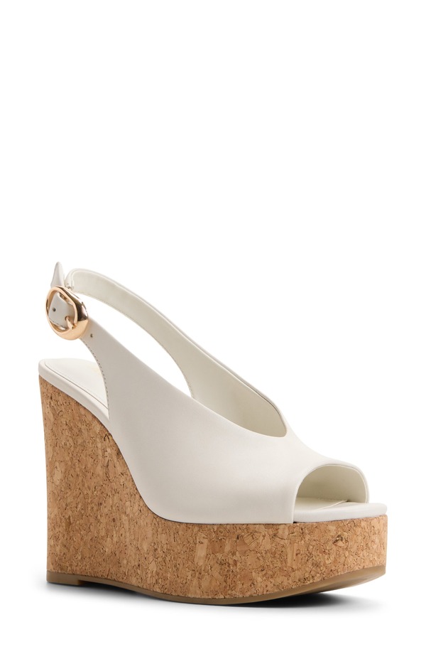 アルド レディース シューズ 踵 プラットホーム サンダル ALDO Tatianah Platform Wedge Sandal White/ Bone 白いこと