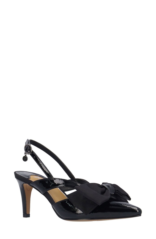 ジェイレニー レディース シューズ 踵 J. Rene Morigen Slingback Pointed Toe Pump Black 黒いこと