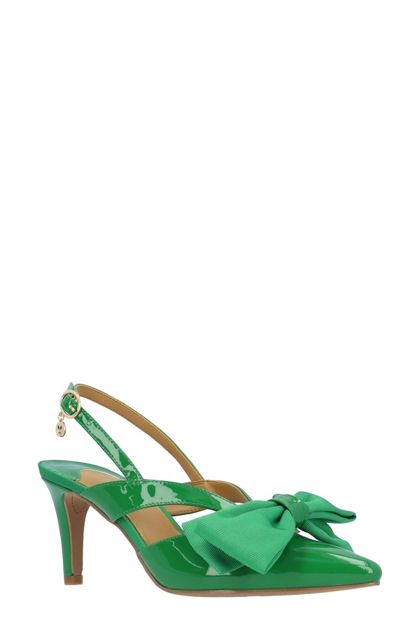 ジェイレニー レディース シューズ 踵 J. Rene Morigen Slingback Pointed Toe Pump Green 緑であること