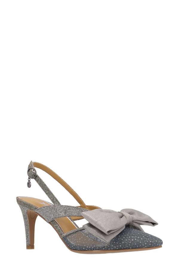 ジェイレニー レディース シューズ 踵 J. Rene Morigen Slingback Pointed Toe Pumpewter ピューター