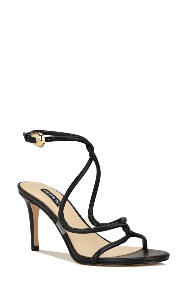 ナインウェスト レディース シューズ ヒール サンダル アンクル Nine West Emerilankle Strap Sandal Black ブラック|ReVida 店