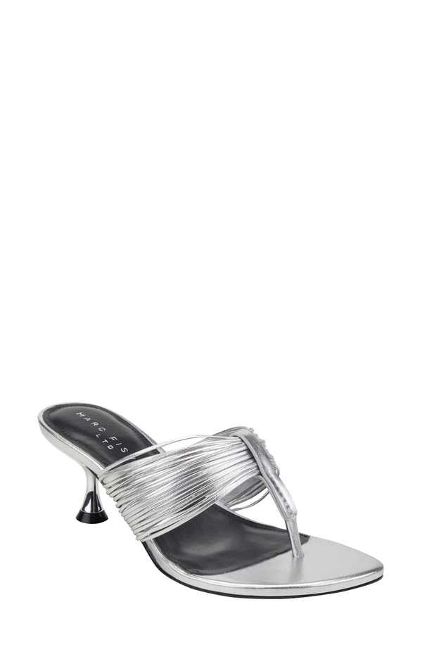 目じるし・フィッシャー レディース シューズ 踵 サンダル Marc Fisher LTD Pamilla Sandal Silver しろがね色