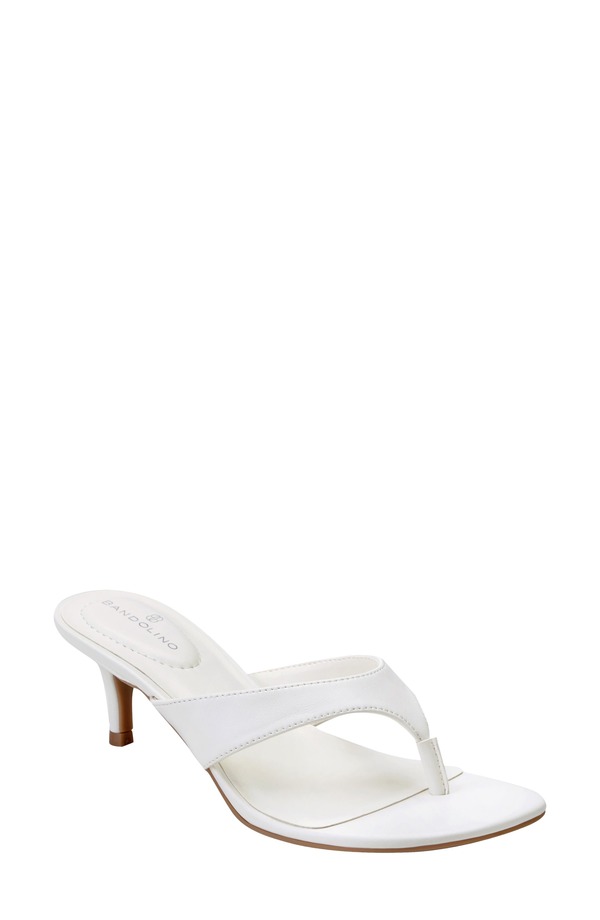 バンドリーノ レディース シューズ ヒール Bandolino Ammer Kitten Heel Flip Flop White ホワイト