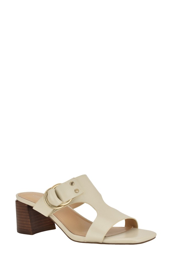 カルバンクライン レディース シューズ ヒール サンダル Calvin Klein Vevia Slide Sandal Ivory Leather アイボリー