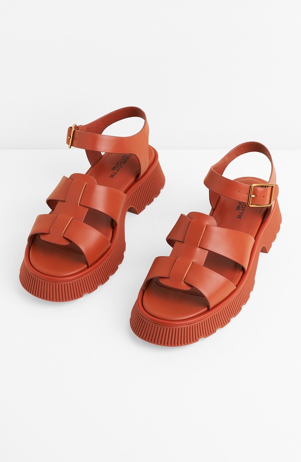 シャーロットストーン レディース シューズ ヒール プラットフォーム サンダル Charlotte Stone Henny Platform Cage Sandal Sienna