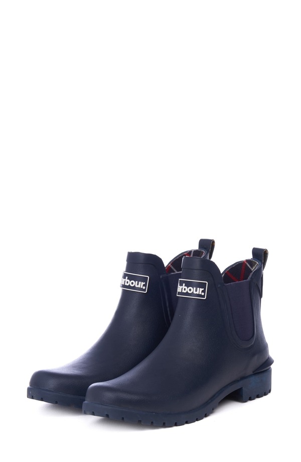 バブアー レディース シューズ ブーツ・レインブーツ チェルシー Barbour Wilton Chelsea Rain Boot Navy 米国海軍