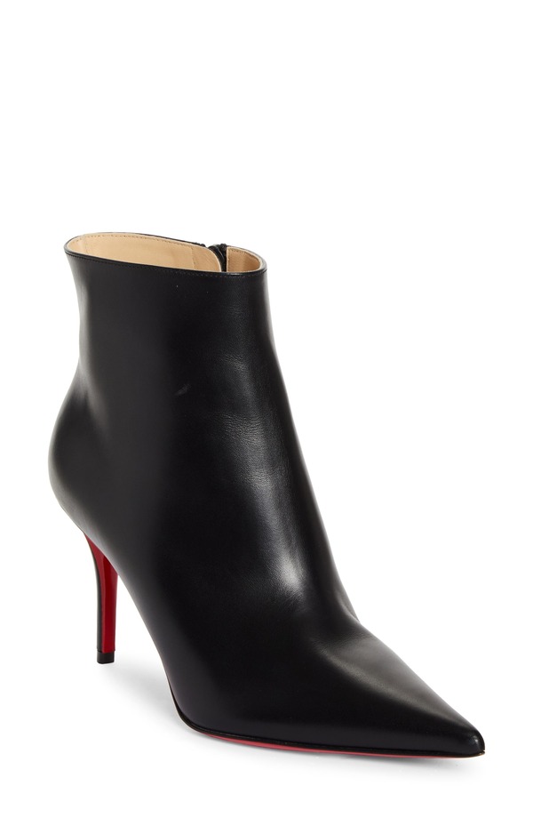 クリスチャン・ルブタン レディース シューズ ブーツ・レインブーツ Christian Louboutin Apostropha Pointed Toe Bootie Black 黒いこと