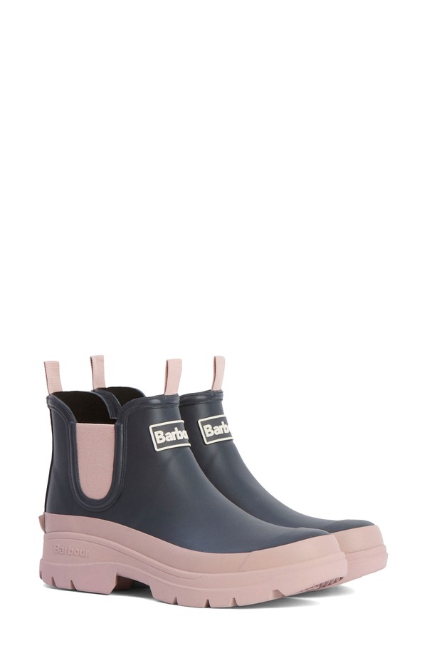 バブアー レディース シューズ ブーツ・レインブーツ チェルシー Barbour Nimbus Waterproof Chelsea Rain Boot Dusky Grey/ Gardenia Pink 薄墨色