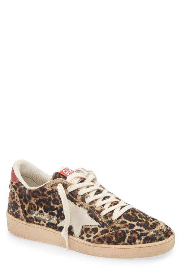 ゴールデングース レディース シューズ スニーカー Golden Goose Ball Star Genuine Calf Hair Sneaker Leopard/ Ice/ Red 赤いこと