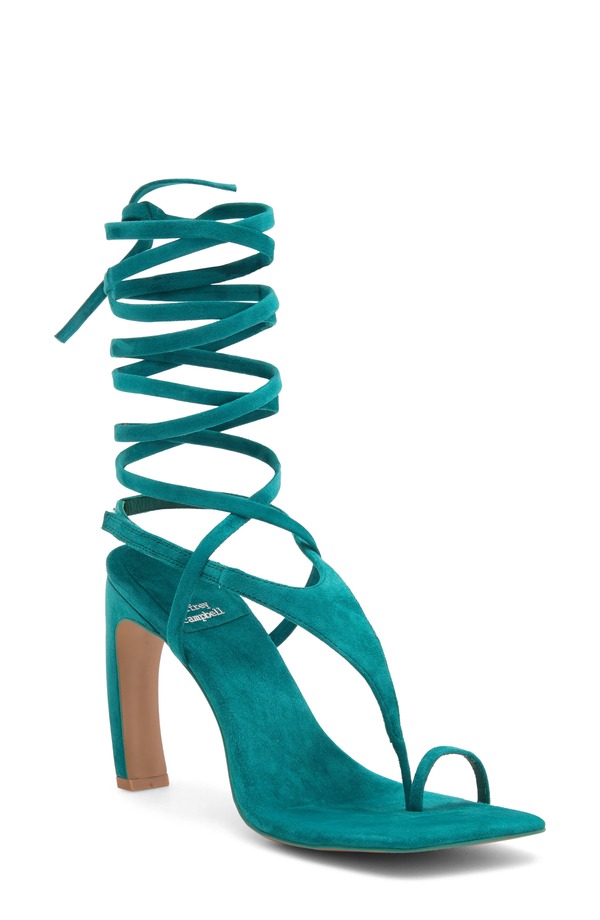 ジェフリー キャンベル レディース シューズ ヒール サンダル アンクル Jeffrey Campbell Bon Ankle Wrap Sandal Turquoise Suede ターコイズ