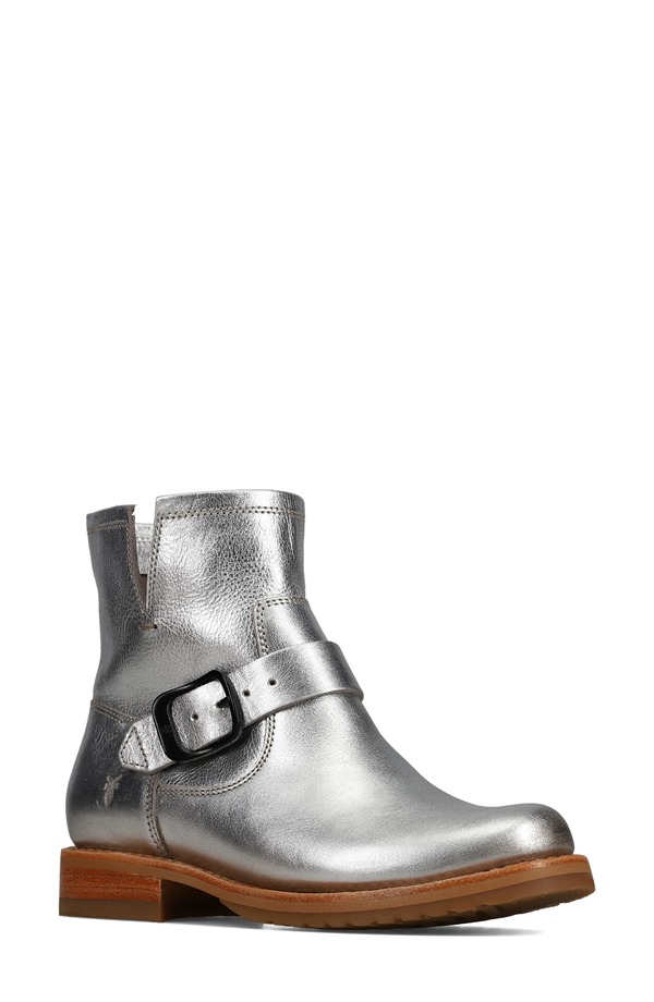 フライ レディース シューズ ブーツ・レインブーツ Frye Veronica Flex Bootie Silver シルバー｜ReVida 店