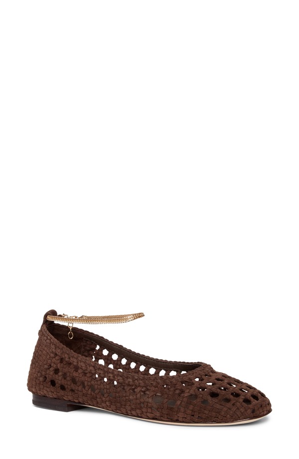ペイジ レディース シューズ パンプス アンクル PAIGE Juliette Ankle Strap Flat Chocolate チョコレート｜ReVida 店