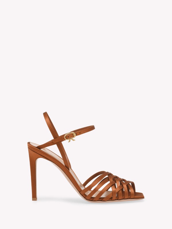 ジャンヴィト ロッシ レディース シューズ サンダル Gianvito Rossi Kerry Sandal Brown Satin ブラウン