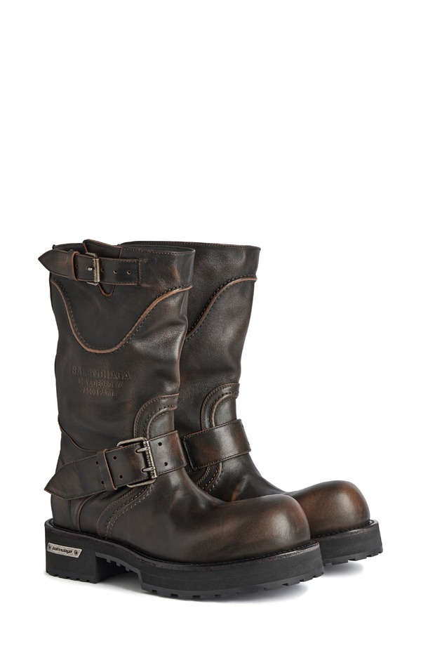 バレンシアガ レディース シューズ ブーツ・レインブーツ Balenciaga Venom Boot Brown/ Silver 赤銅色