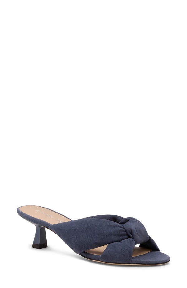 スチュアート ワイツマン レディース シューズ 踵 サンダル Stuart Weitzman Soplaya Slide 50 Sandal Stormy Blue 青碧