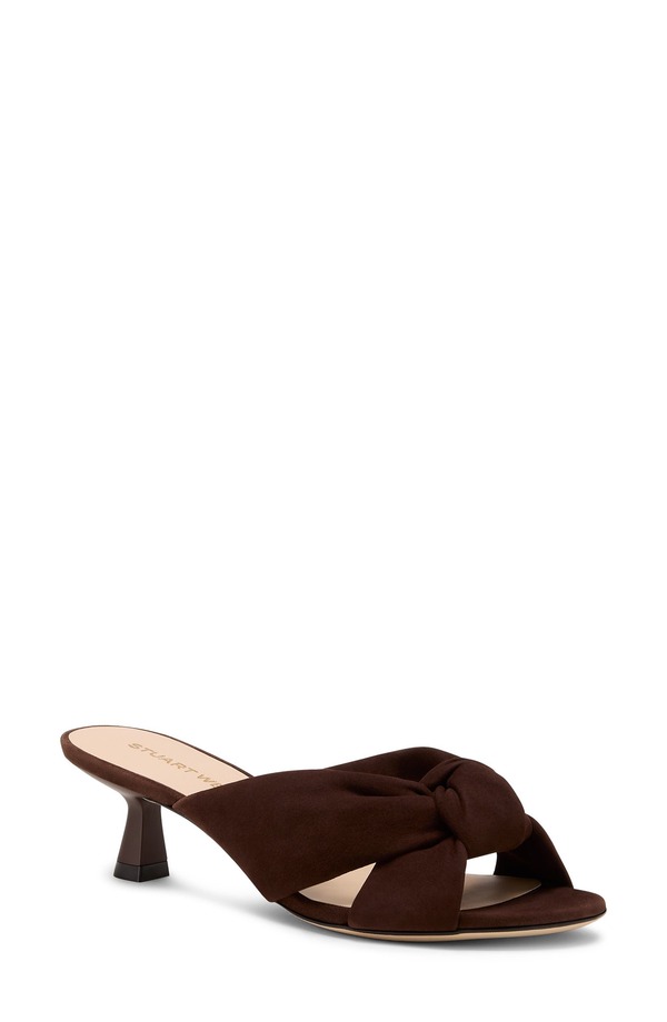 スチュアート ワイツマン レディース シューズ 踵 サンダル Stuart Weitzman Soplaya Slide 50 Sandal Walnut