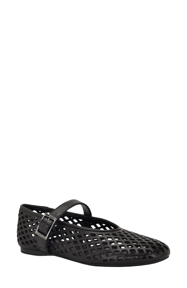 カルバンクライン レディース シューズ パンプス Calvin Klein Lauria Mary Jane Flat Black Leather ブラック