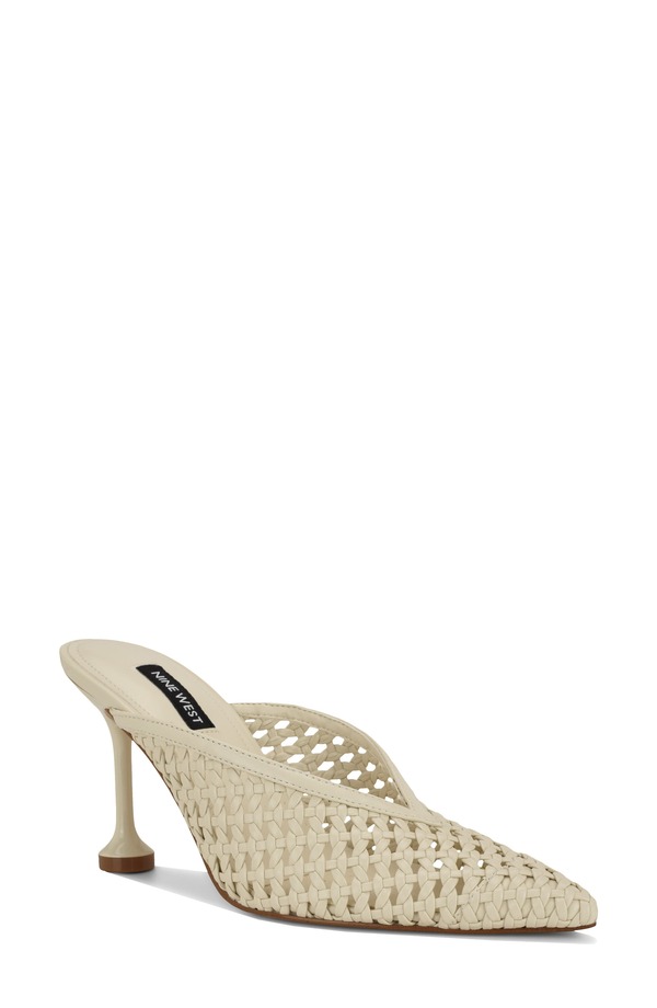 ナインウェスト レディース シューズ 踵 Nine West Grasso Woven Mule Ivory 象牙色