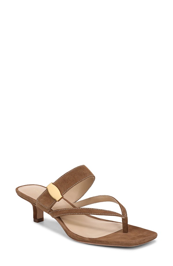 ヴェロニカ ベアード レディース シューズ 踵 サンダル Veronica Beard Salva Kitten Heel Sandal Chestnut