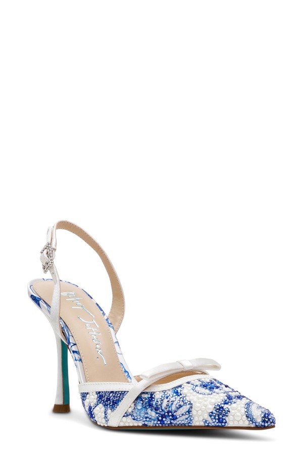 ベッツィジョンソン レディース シューズ ヒール Betsey Johnson Roza Slingback Pump White/ Blue Floral ホワイト 28,470円