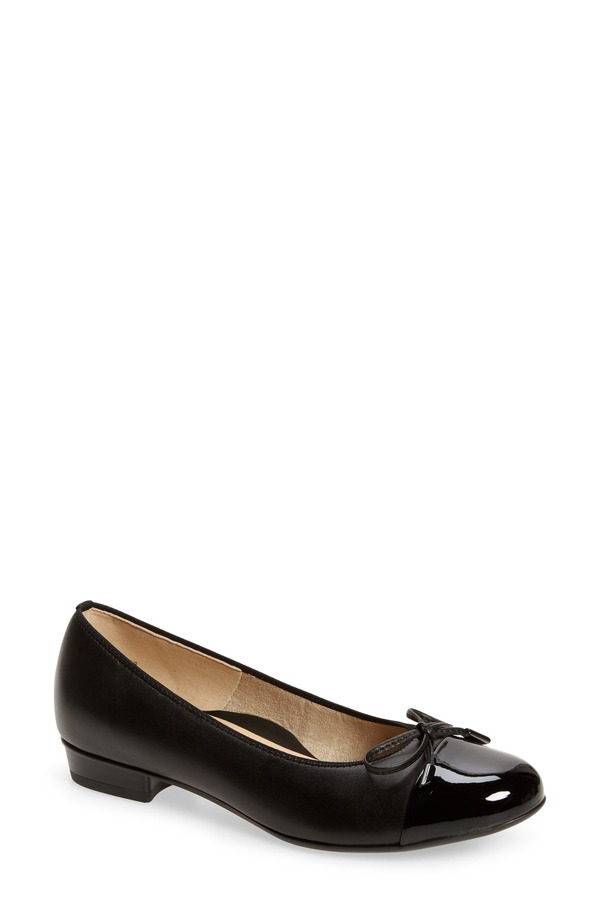 アラ レディース シューズ パンプス ara Belinda Ballet Flat Black Leather ブラック|ReVida 店