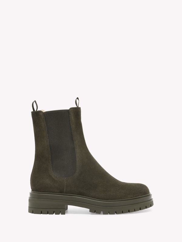 ジャンヴィト ロッシ レディース シューズ ブーツ・レインブーツ Gianvito Rossi Chester Biker Boots Dark Green Suede 緑であること