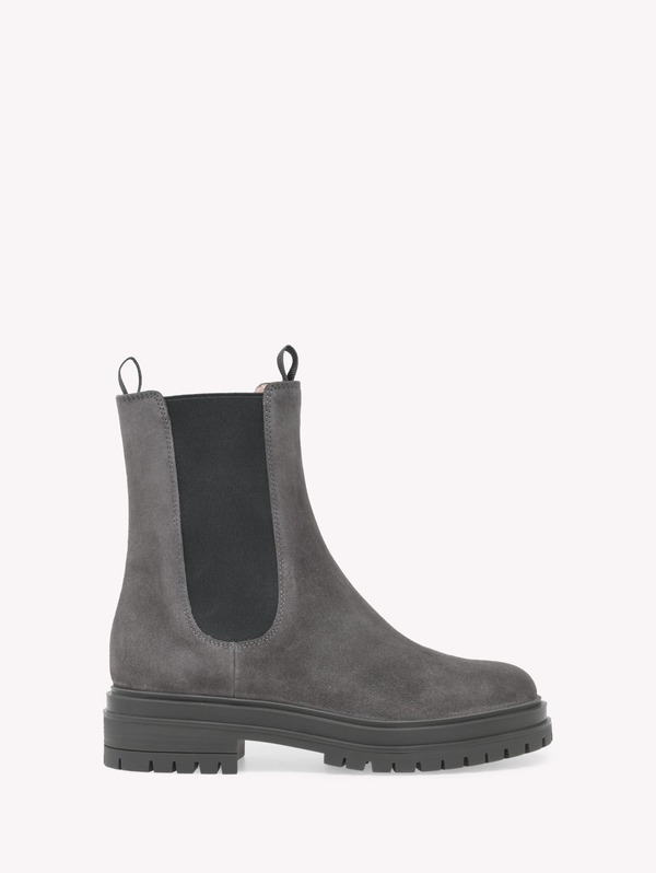 ジャンヴィト ロッシ レディース シューズ ブーツ・レインブーツ Gianvito Rossi Chester Biker Boots Grey Suede 薄墨色