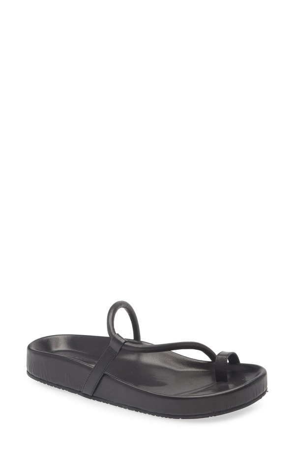 ショコラブルー レディース シューズ サンダル Chocolat Blu Zina Slide Sandal Black Leather ブラック