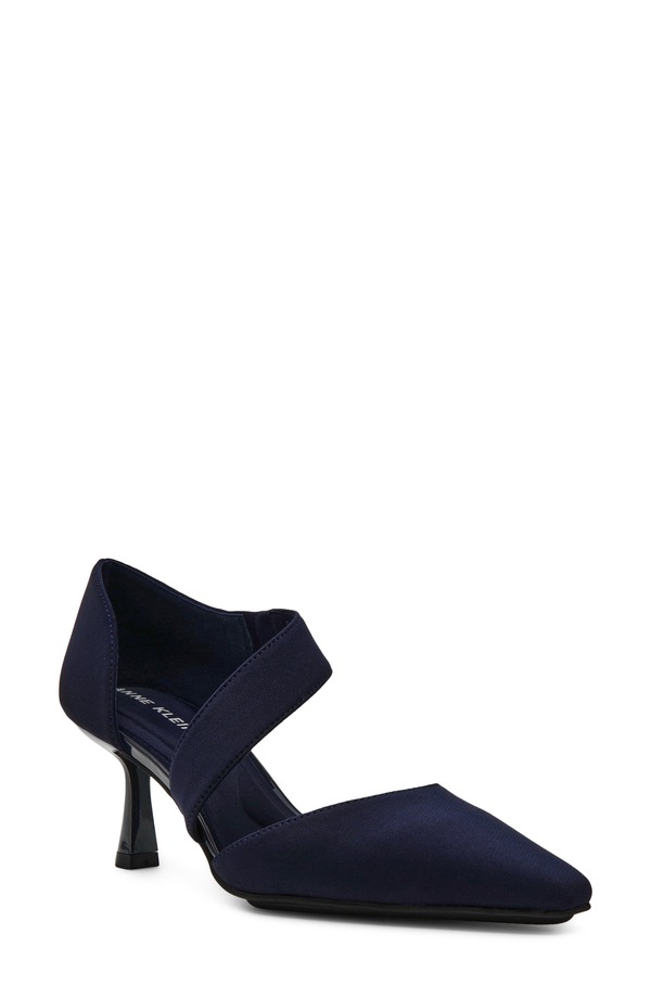 アンクライン レディース シューズ 踵 Anne Klein Cerys Pump Navy Stretch 米国海軍