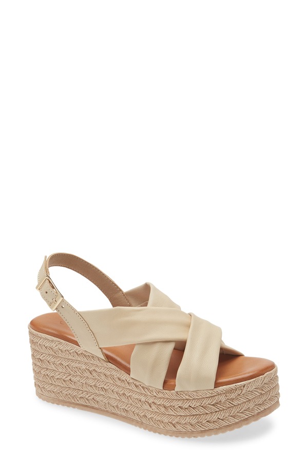 コルダーニ レディース シューズ サンダル プラットフォーム Cordani Bennie Slingback Espadrille Platform Wedge Sandal Beige Leather ベージュ