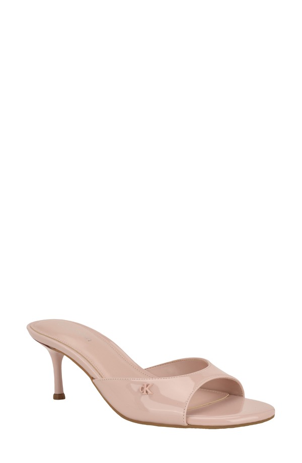 カルバンクライン レディース シューズ 踵 サンダル Calvin Klein Vixie Slide Sandalight Pink Patent サクラ色