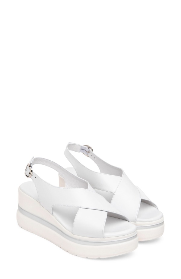 ネーロ ジャルディーニ レディース シューズ サンダル プラットフォーム NeroGiardini Slingback Platform Sandal White ホワイト