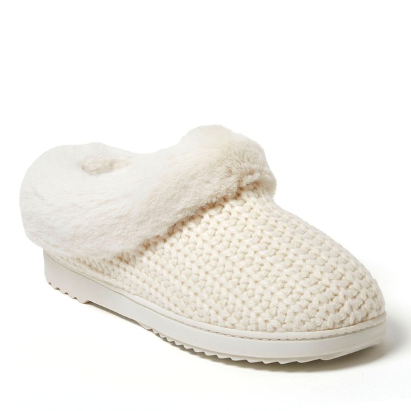 ディアフォームズ レディース シューズ サンダル ニット DEARFOAMS Hannah Festive Knit Clog Slipper Cream クリーム|ReVida 店