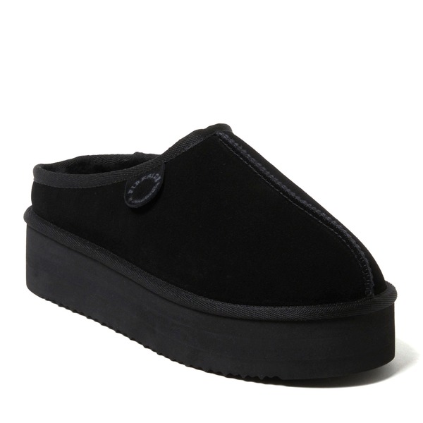 ディアフォームズ レディース シューズ サンダル プラットフォーム DEARFOAMS Fireside Queenstown Genuine Shearling Platform Clog Slipper Black ブラック|ReVida 店