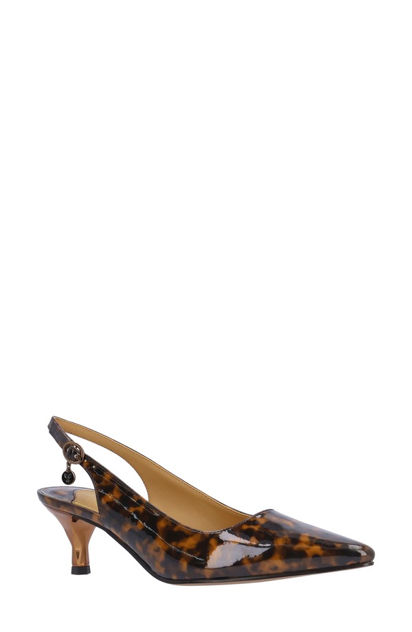 ジェイレニー レディース シューズ 踵 J. Rene Ferryanne Pointed Toe Slingback Pump Brown/ Black 黒いこと