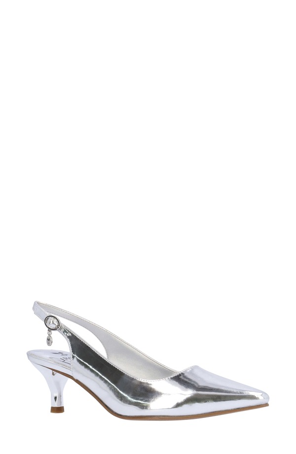 ジェイレニー レディース シューズ 踵 J. Rene Ferryanne Pointed Toe Slingback Pump Silver しろがね色