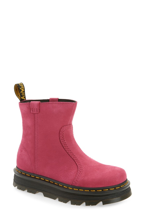 お医者さんマーチン レディース シューズ ブーツ・レインブーツ Dr. Martens Zebzag Rigger Boot Fuchsia Pink さくら色