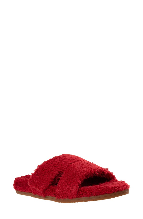 レヴィタライン レディース シューズ サンダル フリース Revitalign Callie High Pile Fleece Slide Slipper Cranberry｜ReVida 店