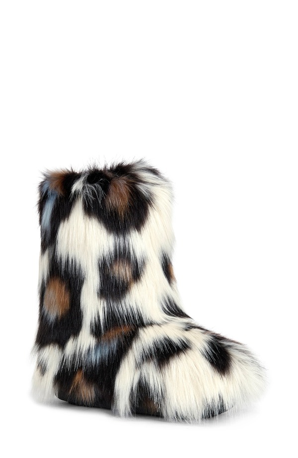 アザレア ワン レディース シューズ ブーツ・レインブーツ プリント AZALEA WANG Albert Leopard Print Faux Fur Bootie White Multi ホワイト｜ReVida 店
