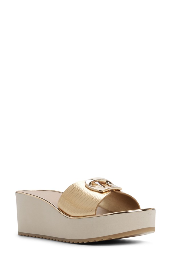 アルド レディース シューズ ヒール プラットフォーム サンダル ALDO Menhaden Platform Wedge Slide Sandal Gold ゴールド 23,980円
