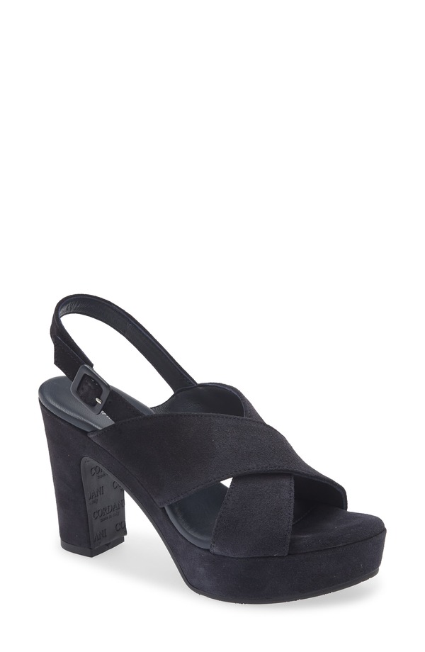 コルダーニ レディース シューズ 踵 プラットホーム サンダル Cordani Teresa Slingback Platform Sandal Navy Suede 米国海軍